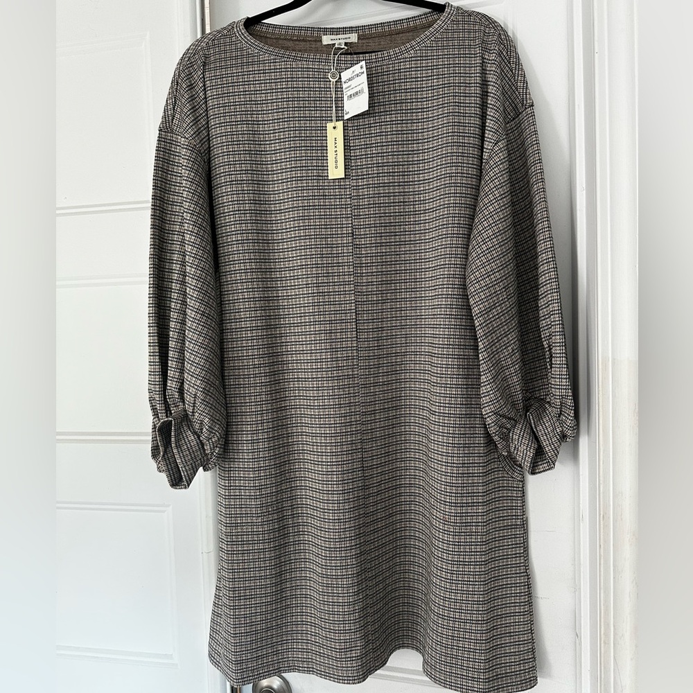 NWT Plaid Tunic Dress With Pockets